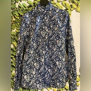 J. Crew XXS Classic Fit Ruffle Neck Shirt in Liberty Print